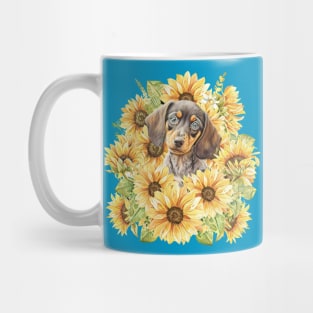 Dapple Dachshund Sunflower Mug